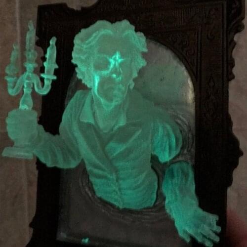 Halloween Decoration Ornaments Ghost In The Mirror Wall Mirror Frame Pendant Luminous Scary Mirror Ghost Realistic Sculpture