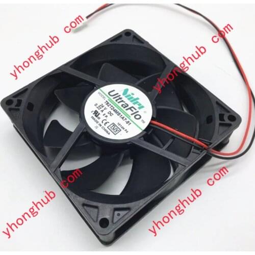 Nidec T92T24MS1A7-51 1614H F4 DC 24V 0.22A 90x90x25mm Server Cooling Fan