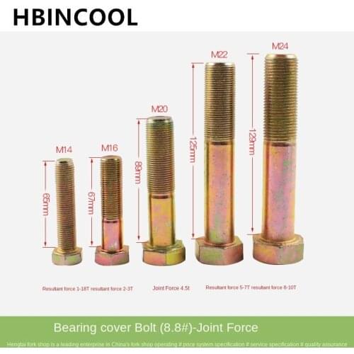 High quality forklift accessories Forklift mast support cover bolt M16*1.5*65 for Heli original factory forklift 2-3T (8.8)