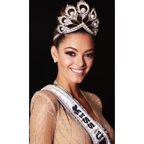 JaneVini Miss South Africa Hair Jewelry Rhinestone Pearls Headpiece Bridal Hair Tiaras Pageant Crowns Sweet 16 Party Decorations