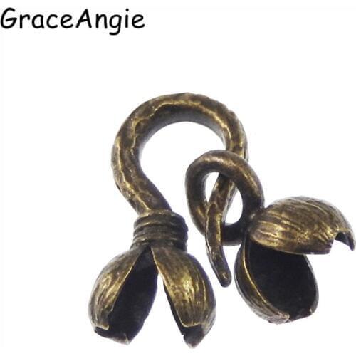8sets New Design Antique Bronze Tone Brass Ball Chain Clasp Two Parts (hole size 2.5) Jewelry Finding necklace clasp 16*8,10*5MM