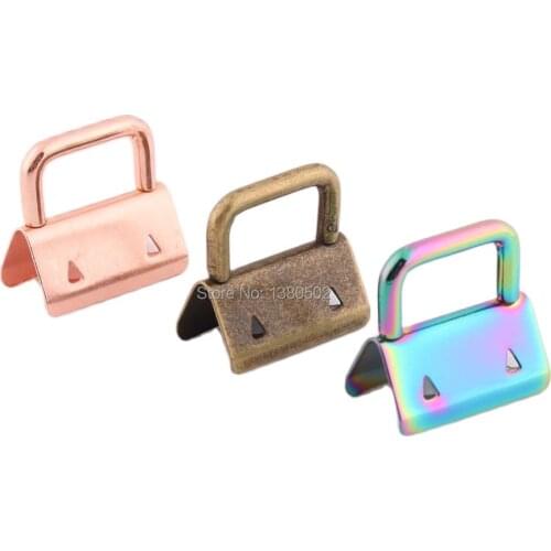 10pcs/lot rose gold /bronze /rainbow color 25mm Key Fob Hardware with key ring Split ring buckle For webbing diy handmade