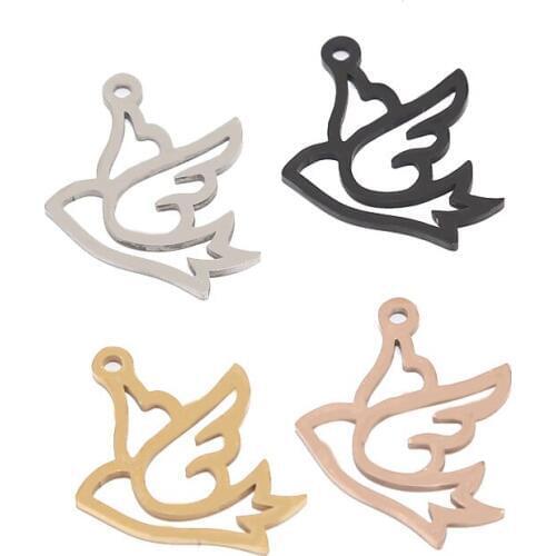 10pcs Stainless Steel Wing Connectors Charms Pendant DIY For Bracelet Necklace Ankle Making Findings Jewelry