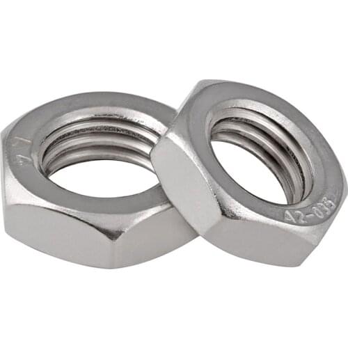 2pcs M18 M20 M22 M24 M27 M30 M33 M36 stainless steel outer hexagon fine teeth flat nuts external hex lock thin nut