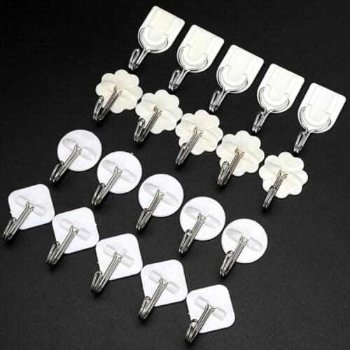 5PCS Strong Hook Self Adhesive Wall Hooks Multi-Purpose Key Robe Hat Hanging Holder Home Accessories