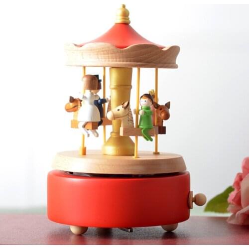 Handicraft Gifts Sky City Wooden Music Box Wooden Music Box