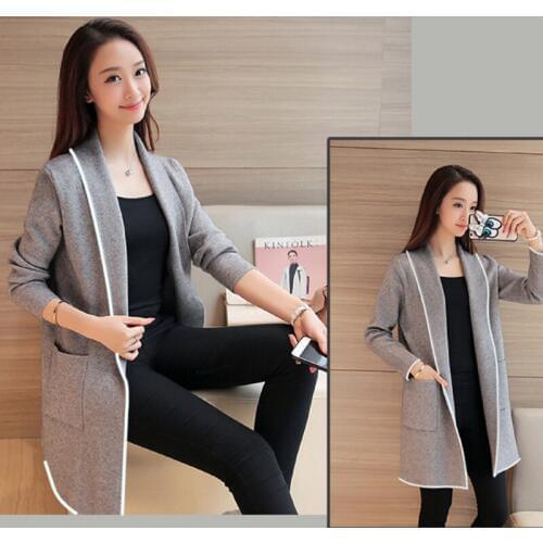 Women Autumn Long Sleeve Cardigan Slim Up Soft Long Outdoor Coat Tops Chaqueta Mujer New Fashion Winter Coat Women