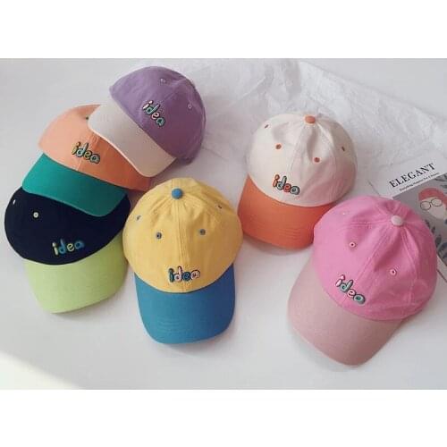 Lovely Colorful Letter Embroidery Baby Girls Hats Spring Summer Kids Boys Baseball Hats Cotton Peaked Cap Outdoor Sun Hats
