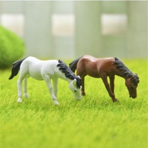 Mini Craft Micro Cute Cartoon Horse Landscape Fancy Fairy Garden Miniatures Artificial Grass Fake Lawn Simulation