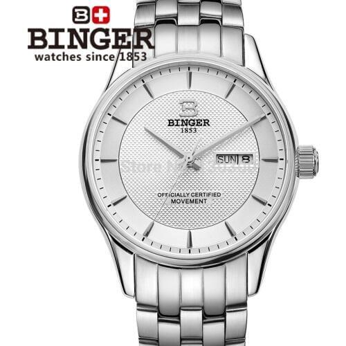BINGER Top Brand Luxury Watch For Men Automatic Mechanical Watches Stainless Steel Strop MIYOTA Movement relogio masculino