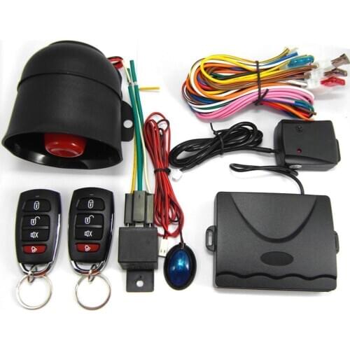 New Car Security System Alarm Burglar Central Locking + Shock Sensor+2 Remote