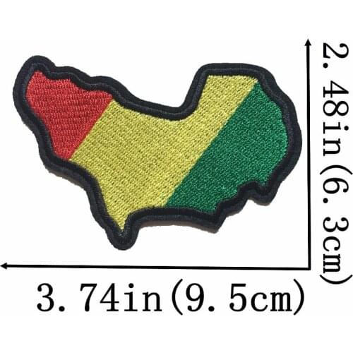 2021 New Arrival Rainbow Color African Map Badge Patches Iron on Embroidered Appliques DIY Decoration Fabric Stickers 10PCS/lot