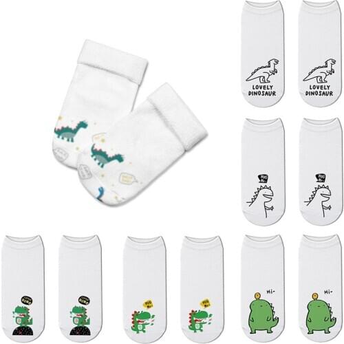 New Fashion 3D Printing Socks Women Kawaii Ankle Cartoon Animal Girls Cotton Casual Cute Funny Dinosaur Short Socks High Quality