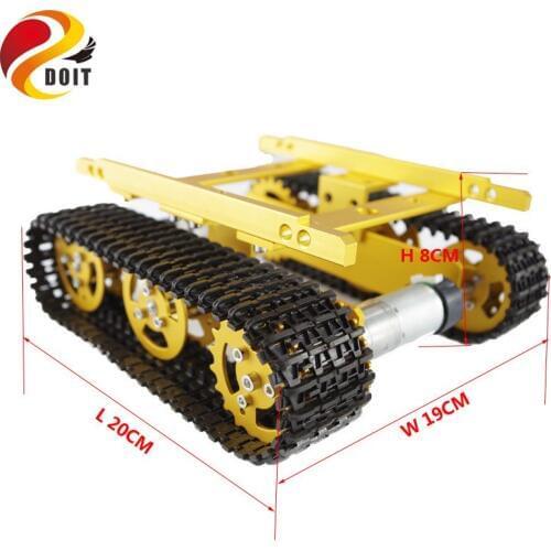 Original DOIT Robot Tank Car Chassis Smart Obstacle-surmounting Crawler Motor with Hall Sensor Crawler Track Tracked Vehicle Toy