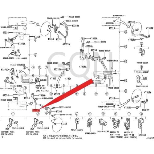 Front flexible hose 2010-Toy ota FJ CRUISERLAND CRUISER PRADO Front brake hose R/L brake hose Parking brake hose