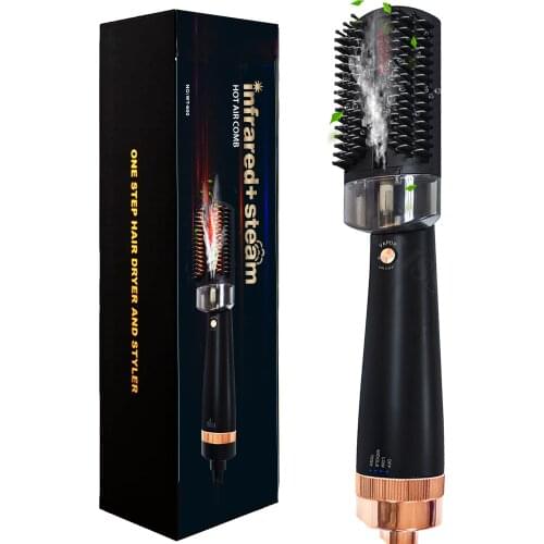 Infrared Spray Hot Air Brush Steam Essential Oil Hair Straightener Hot Air Comb Profession Hair Dryer Hairstyling Tools Hot Comb