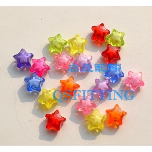 DIY Acrylic Pentagram Bead In Beads Transparent Beads For Jewelry Making 11MM Handcraft Bracelet Accessories Mix Color Spacer
