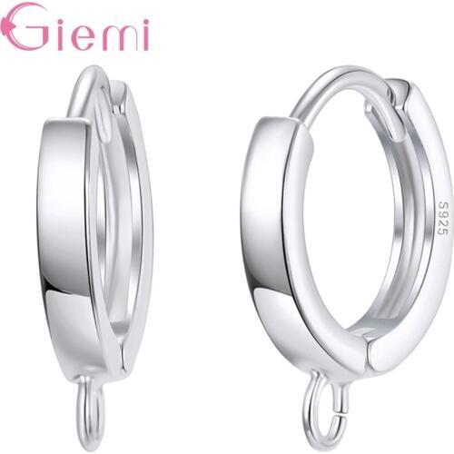 S925 Sterling Silver Hoop Earrings for Women Girls Engagement Wedding Gift Simple Style Fashion Earring Jewelry