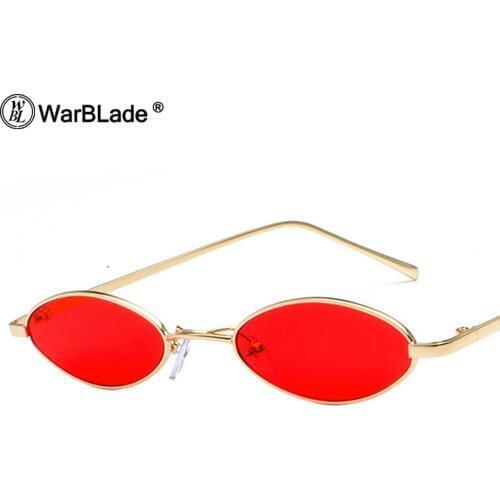 WarBLade Retro Clear Color Lens Small Oval Sunglasses Women Men 2020 Fashion Brand Designer Unisex Ellipse Sun Glasses UV400