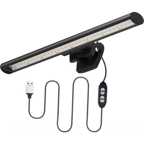 Computer Monitor Light USB Powered Task Laptop Screenbar E-Reading LED Task Lamp Eye Care Light 3 Color Modes Light Bar