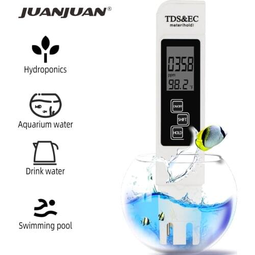 TDS Meter Tester Digital Portable Temperature Pen Water Purity PPM Filter Hydroponic for Aquarium Pool Water Monitor