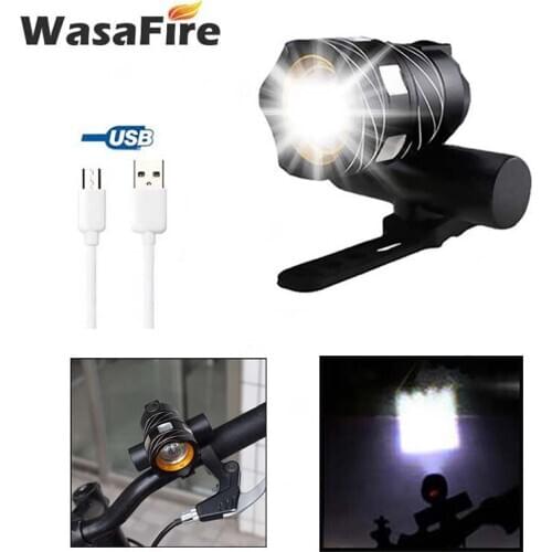 USB Rechargeable Bicycle Bike Lights High Brightness XML T6 LED Front Cycling Light Head Lamp 15000 Lumen Zoomable Flashlight