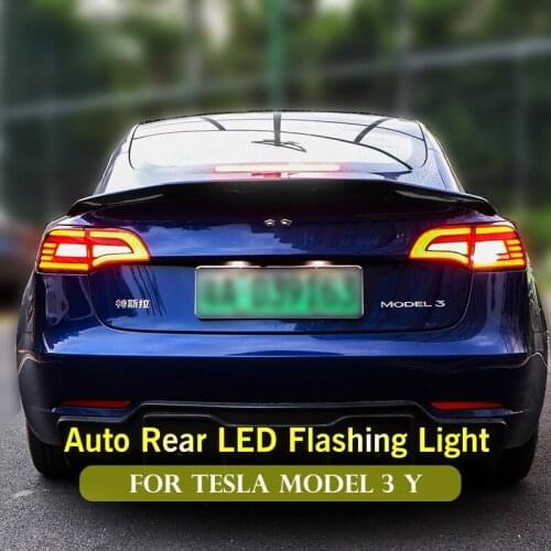 Car Styling Tail Lights Taillight For Tesla Model 3 Y 2016 - 2021 Rear Lamp DRL + Dynamic Turn Signal + Reverse + Brake LED