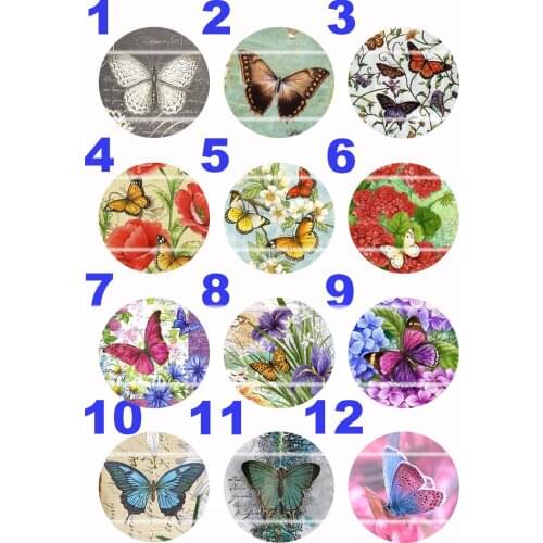 Handmade Colorful picture Round Glass Cabochons Refrigerator magnet for Necklace Decoration and Phone Chain Accessaries140