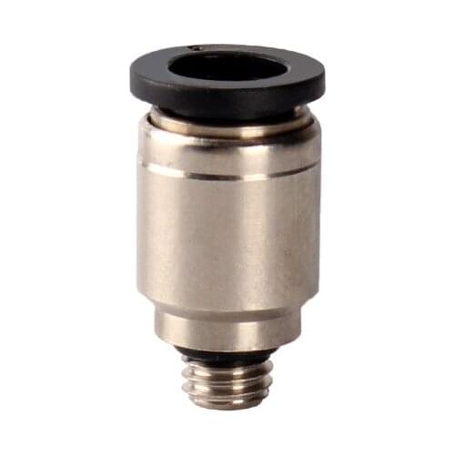 1pcs POC Black Mini Pneumatic Round Joint Male Thread Tube Outer Diameter 3MM 4MM 5MM 6MM Male Thread M3 M5 M6