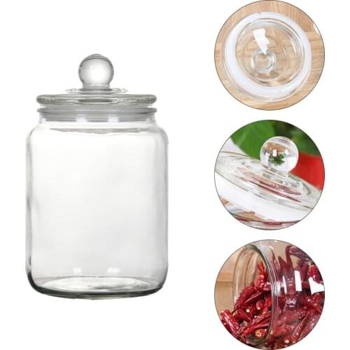 1pc Glass Sealing Can Grain Container Grain Sealing Jar For Home Kitchen Organizer Tea Storage Can (Transparent)