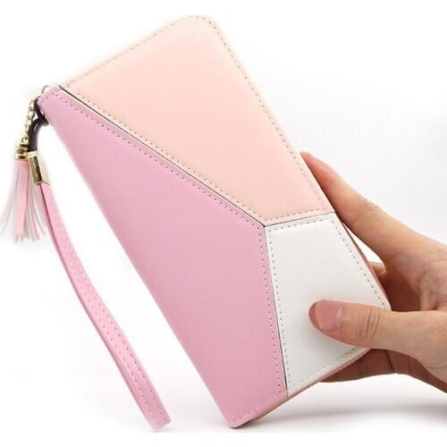 2021 new Korean version long zipper wallet female student mobile phone bag wallet female hand bag zero wallet womens wallet
