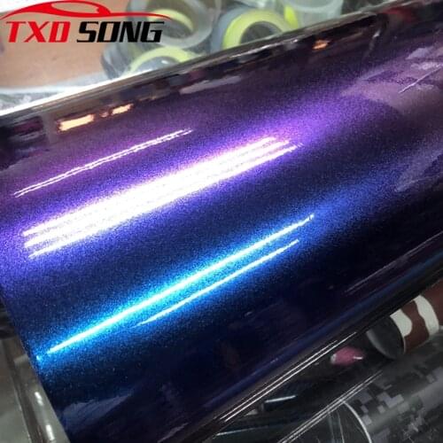 50cm*600cm Premium Car Blue to Purple Pearl Chameleon Vinyl Wrap Film Chameleon Car Stickers Automobiles Motorcycle Car Styling