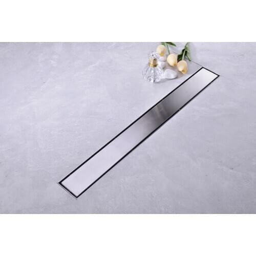 600mm Floor drain Brushed top quality 304 stainless steel rectangle bathroom shower room drainer Invisible Insert ceramic tile