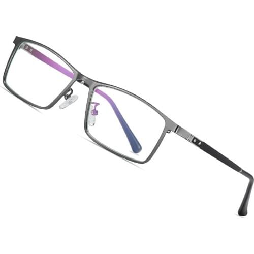 AOFLY Design Blue Light Blocking Glasses Men Rectangle Ultralight Alloy Optics Eyeglasses Frame Business style Computer Eyewear