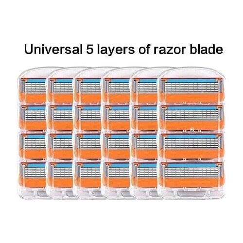 Men Manual Gillette Shaver Razor Machine for Shaving Blades 5 Layer Cassettes With Replacebale Blades Compatible with General