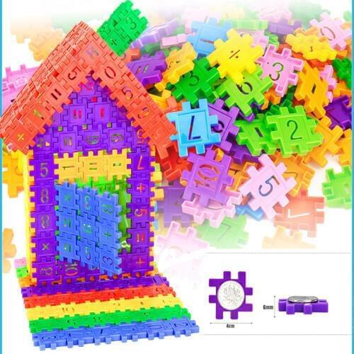 66PCS Digital jigsaw building blocks Model Toy DIY Construction assembled Building Blocks Children Leaning Educational Toys