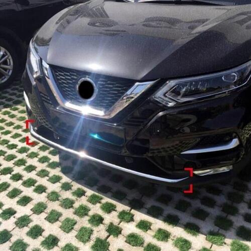 For Nissan Qashqai J11 2018 2019 Stainless Steel Front Bumper Bottom Molding Strip Cover Decoration Trim Car Styling Accessories