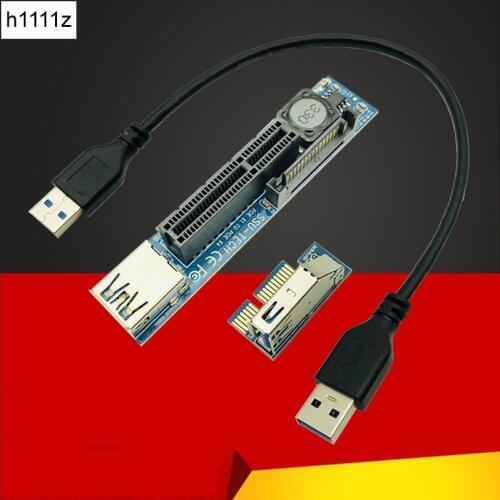 Add On Card PCI Express USB 3.0 Adapter Raiser Extender PCIE Riser Card USB 3.0 PCI-E SATA PCI E Riser PCI Express X1 to X4 Slot