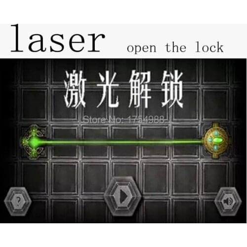 Free shipping Escape room props Electronic 100mw Single green/red laser emitter irradiation Receiver trigger laser open lock
