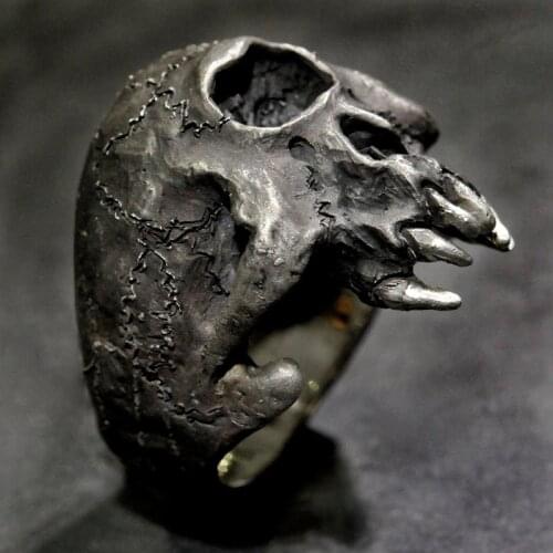 FDLK Gothic Punk Vampire Cyclops Skull Ring Retro Steampunk Mens Ring Hip Hop Motorcycle Rock Biker Jewelry Wholesale