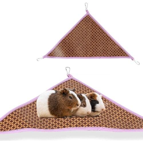 Pet Hammock Hamster Hammock Summer Mat Sleeping Guinea Pig Triangular Hanging Bed Small Animals Cooling Bed Pet Summer Cooling
