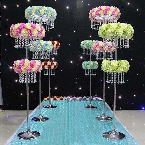 Wedding Crystal Pillar Aisle Flower Stand Wedding Centerpiece 150cm Tall