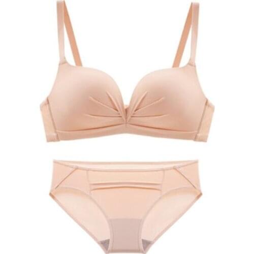 New Sexy Lingerie Set Candy Color Push Up Underwear Suit Female No Steel Ring Comfortable Gathering Bra set