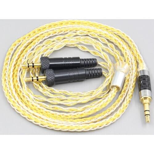 LN007306 8 Core OCC Silver Gold Plated Braided Earphone Cable For Sony MDR-Z1R MDR-Z7 MDR-Z7M2 With Screw To Fix