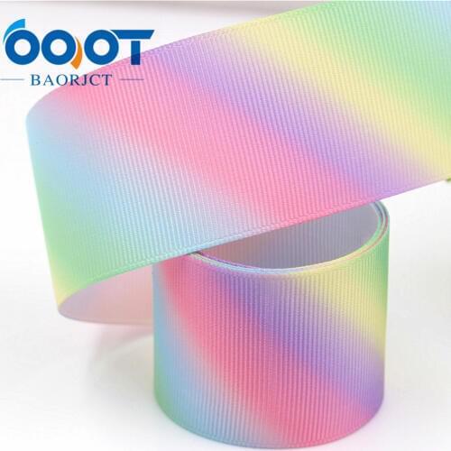 1-1/2" Wide 38mm Rainbow gradient Printed Grosgrain Ribbon 10 Yards DIY For Hair Bows & Crafts Wedding Birthday Party decoration