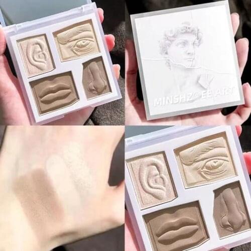 Highlighter Palette Makeup Glow Contour Powder Highlight Bronzer Base Illuminator High Gloss Face Blush Highlighter Cosmetic