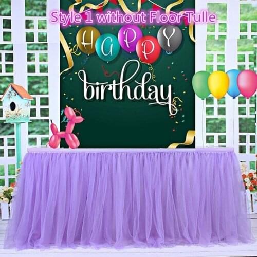 Solid Color Gauze Dream Tablecloth Family Parties WeddingDecorate TableclothsTulle Table Skirt 183cm X 75cm, 1 Piece