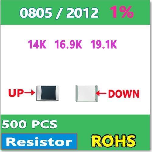 OHM 0805 F 1% 500pcs 14K 16.9K 19.1K smd 2012