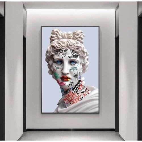 Vaporwave Sculpture Of Apollyon Graffiti Art Paintings on the Wall Art Posters and Prints Funny Art of Apollyon Modern Pictures