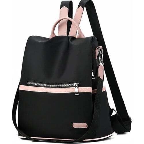 Casual Oxford Backpack Women Black Waterproof Nylon School Bags for Teenage Girls High Quality Fashion Travel Tote Packbag